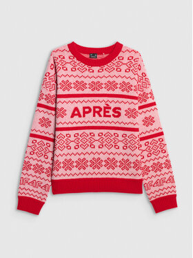 4F 4F Sweter casual Czerwony Regular Fit