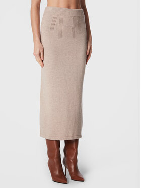 Ba&sh Ba&sh Midi sukňa Jupe Maisie 1H22MAIS Béžová Slim Fit