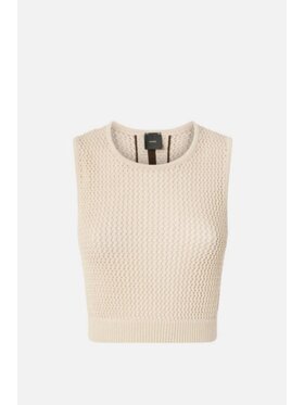 PINKO PINKO Τοπ Crop bez rękawów Μπεζ Slim Fit