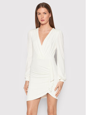Rinascimento Rinascimento Φόρεμα κοκτέιλ CFC0107346003 Λευκό Slim Fit