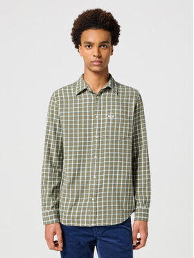 Wrangler Wrangler Koszula 1 PKT SHIRT Zielony Regular Fit