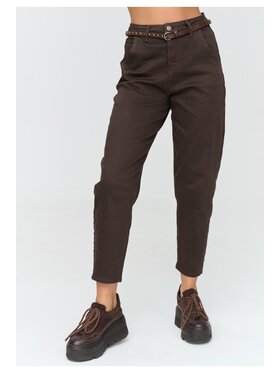 Makadamia Makadamia Jeansy C91 Brązowy Loose Fit