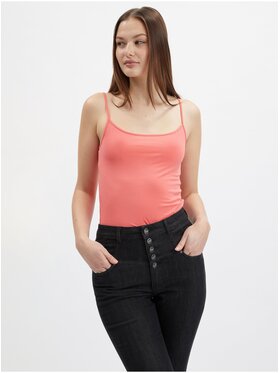 Orsay Orsay Tank top 104160224000__S Koralowy Regular Fit