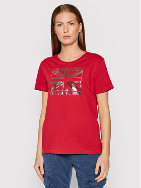 Pepe Jeans Pepe Jeans T-Shirt Zeldas PL505037 Červená Regular Fit