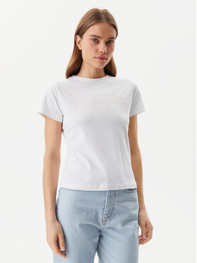Guess Guess Tricou V5GI15 J1314 Alb Slim Fit