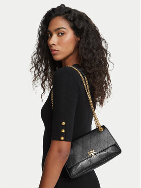 Tory Burch Tory Burch Kabelka Charlie Quilted Small Shoulder Bag 185829 Čierna