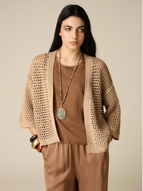 Oltre Oltre Cardigan M575E001970N002 Crema Baggy Fit