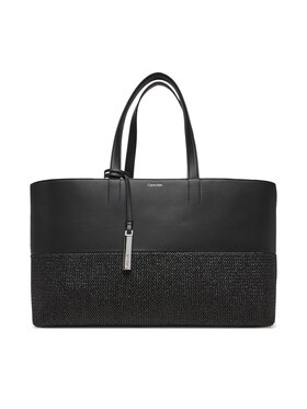 Calvin Klein Calvin Klein Kabelka Ck Mixmedia Shopper_Raffia K60K613167 Černá