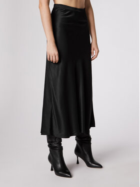 Simple Simple Midi sukňa SDD501 Čierna Regular Fit