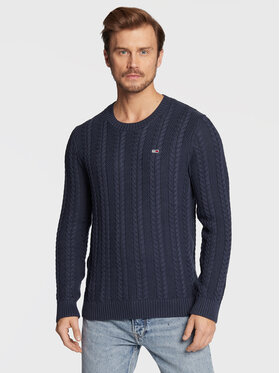 Tommy Jeans Tommy Jeans Svetr Cable DM0DM15059 Tmavomodrá Regular Fit