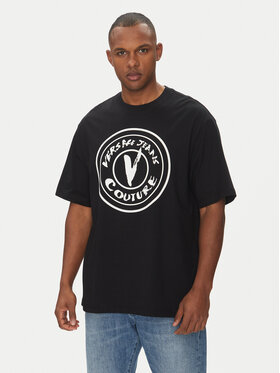 Versace Jeans Couture Versace Jeans Couture T-krekls 78GAHE08 Melns Regular Fit