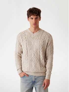 Guess Guess Sweter 171659 Beżowy Classic Fit