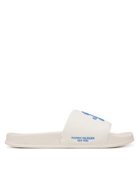 Tommy Hilfiger Tommy Hilfiger Iešļūcenes Logo Embroidery Canvas Pool Slides FM0FM05858 Balts