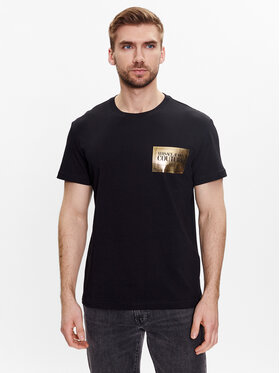 Versace Jeans Couture Versace Jeans Couture T-Shirt Piece Text Foil 74GAHG02 Schwarz Regular Fit