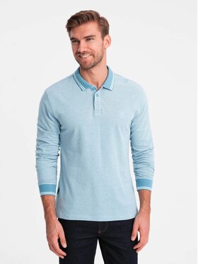 Ombre Ombre Longsleeve OM-POLS-0129 Niebieski Regular Fit