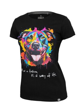 PITBULL PITBULL T-Shirt Koszulka damska Watercolor XL Czarny Regular Fit