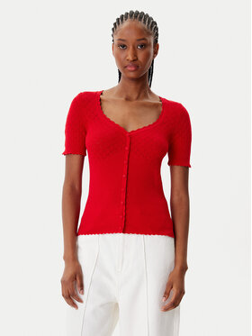 Morgan Morgan Blúzka 252-MSNAKE Červená Slim Fit