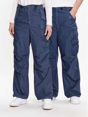 iets frans… iets frans… Hlače IF NAVY POPLIN 75502948 Tamnoplava Baggy Fit