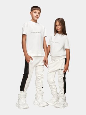 MADE BY SOCIETY MADE BY SOCIETY Ścierka Pantaloni joggers - P36733 Biały Basic Fit
