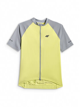 4F 4F Koszulka rowerowa GET LOST FEEL FOUND Żółty jasny Slim Fit
