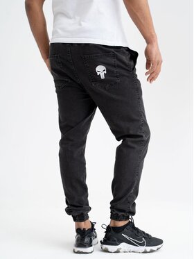 Marvel Marvel Joggery Punisher marmurkowe acid sprane na gumce 103672 Czarny Regular Fit