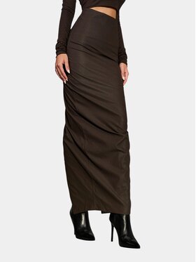 MADE BY SOCIETY MADE BY SOCIETY Spódnica maxi TWIST - F27660 Brązowy Basic Fit