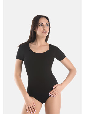 Teyli Teyli T-Shirt damski bawełniany Solky Czarny Standard Fit