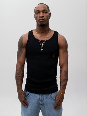 Jigga Wear Jigga Wear Tank top 128525 Klasyczna koszulka bez rękawów Czarny Regular Fit