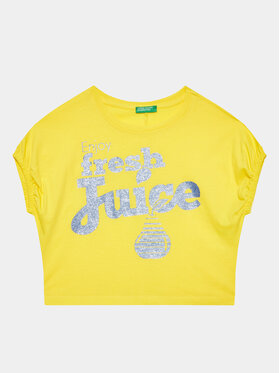 United Colors Of Benetton United Colors Of Benetton T-shirt 3096C10BT Žuta Regular Fit