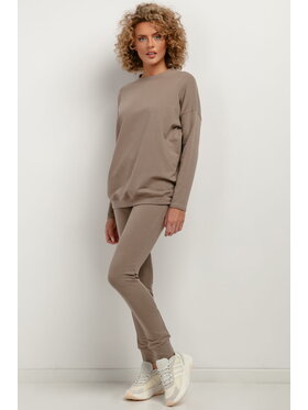 Tessita Tessita Bluza T381 Brązowy Straight Fit