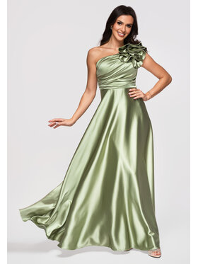 Ombre Ombre Sukienka wieczorowa LA-OM-DLR362 Zielony Regular Fit