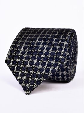 ELSNER ELSNER Krawat JEDWAB ŻAKARD A0877 Granatowy