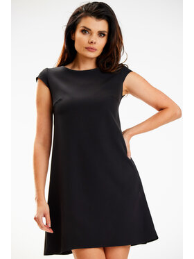Awama Awama Sukienka letnia A570 Czarny Basic Fit