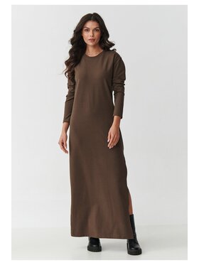 Makadamia Makadamia Sukienka codzienna M901 Brązowy Boxy Fit