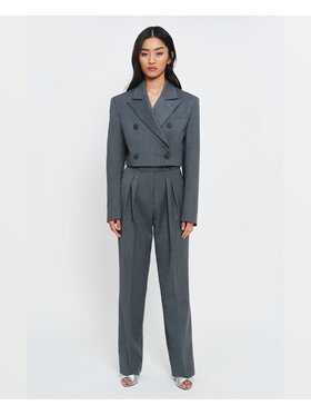 BENU BENU Marynarka Krótka Szary Slim Fit
