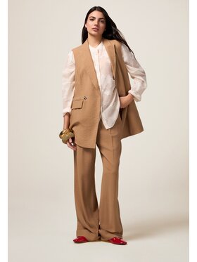 Oltre Oltre Kurtka outdoor L020R200037N022 Écru Baggy Fit