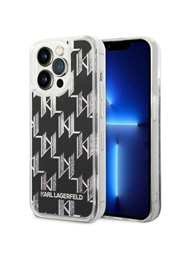 KARL LAGERFELD KARL LAGERFELD Etui na telefon Monogram Liquid Glitter Czarny