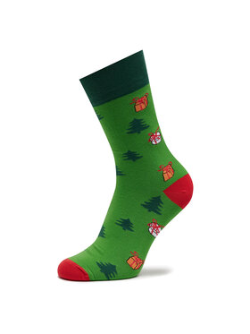 Funny Socks Funny Socks Visoke unisex čarape Green Santa Claus SM1/36 Zelena