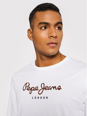 Pepe Jeans Majica Z Dolgimi Rokavi Eggo PM508209 Bela Regular Fit