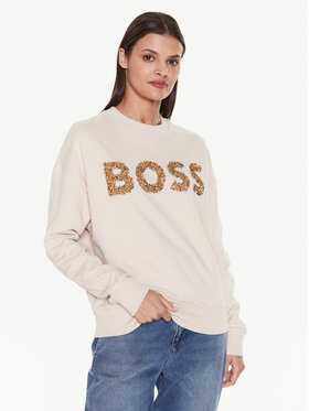 Boss Boss Bluza 50484443 Beżowy Oversize