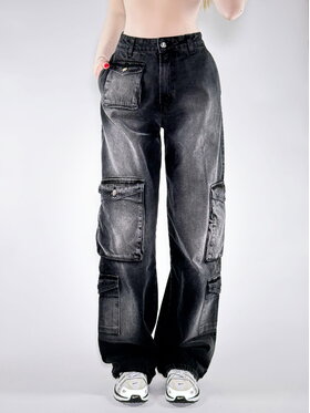 MissDenim MissDenim Spodnie damskie Baggy Czarny Boyfriend Fit