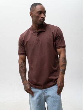 Jigga Wear Jigga Wear Polo Klasyczna z koroną 131169 Brązowy Regular Fit
