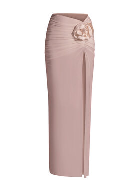 sax35th sax35th Spódnica maxi ROSA Beżowy Slim Fit
