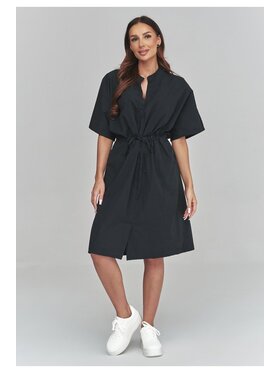 Makadamia Makadamia Sukienka codzienna C62 Czarny Loose Fit