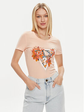 Guess Guess T-särk Ss Cn Tropical Train W4GI62 J1314 Oranž Slim Fit