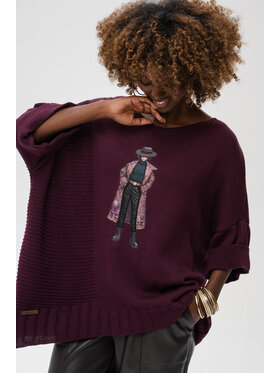 blue shadow blue shadow Sweter Nell Fioletowy Regular Fit