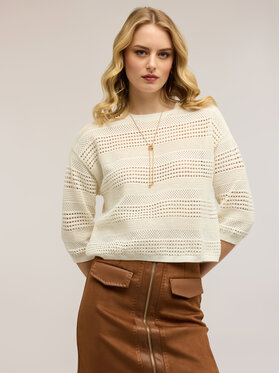 Motivi Motivi Sweter M177W003878N011 Biały Over Fit