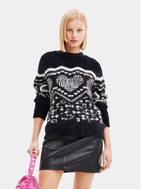 Desigual Desigual Sveter 23WWJF56 Čierna Regular Fit