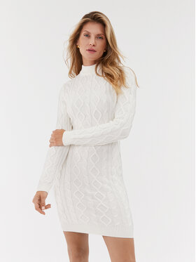 Guess Guess Trikotažinė suknelė W3BK18 Z3382 Balta Slim Fit
