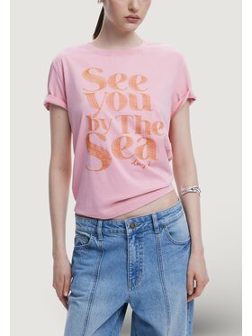 Desigual Desigual T-Shirt REPRIS TS SEA Ροζ Casual Fit